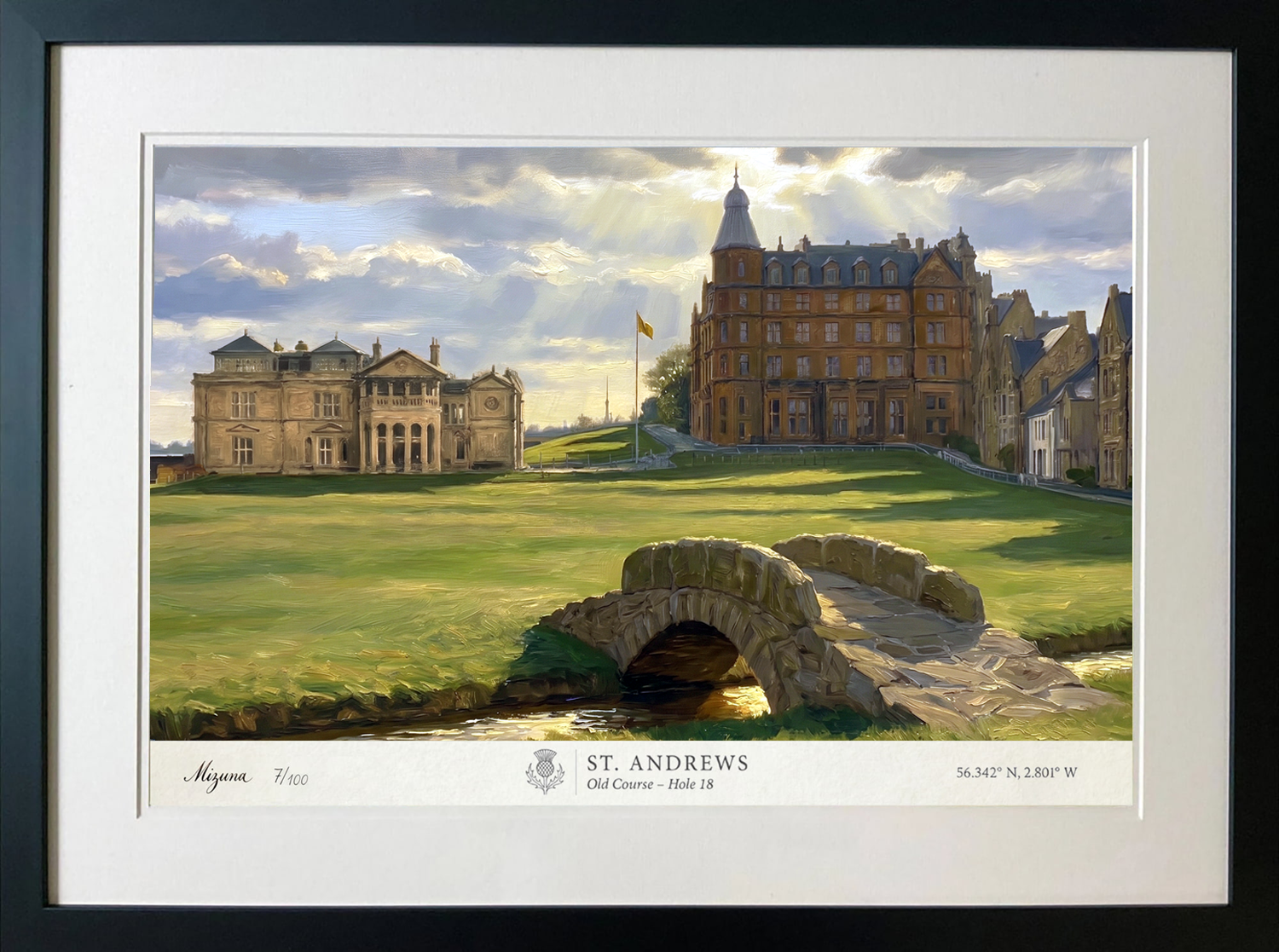 The Home of Golf, 18th, framed St Andrews artwork