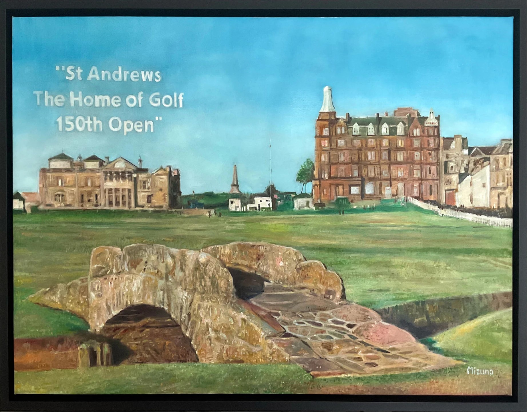 Original oil painting of St Andrews and the Swilcan Bridge